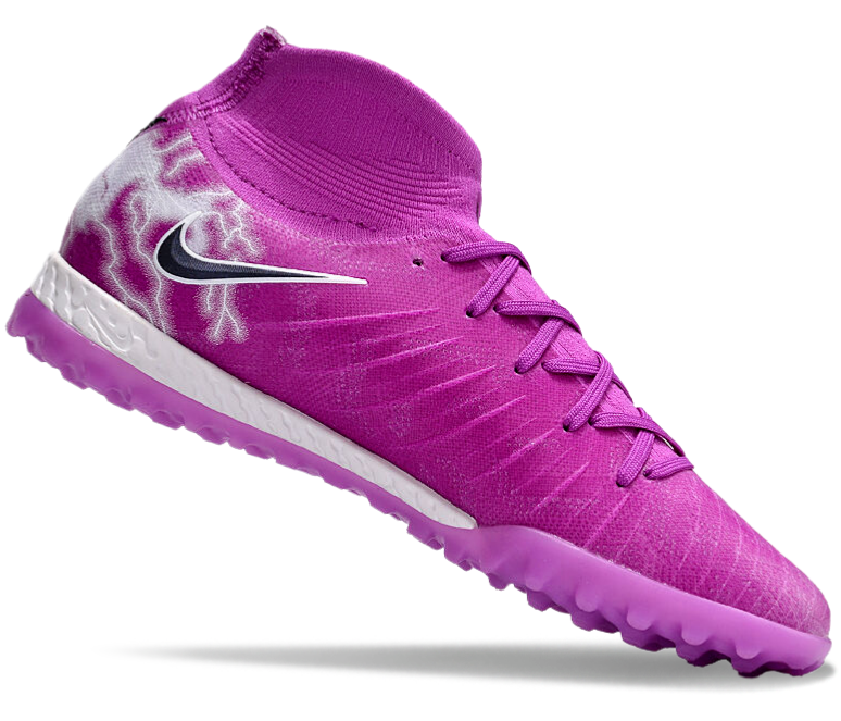 Phantom Luna Elite NU Men's Full Knit Waterproof TF Grass Stud Soccer Shoes with MD Sole - Fuchsia Dream/White/Black