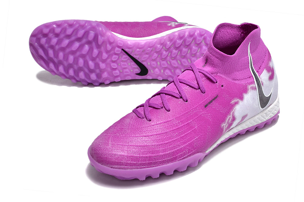 Phantom Luna Elite NU Men's Full Knit Waterproof TF Grass Stud Soccer Shoes with MD Sole - Fuchsia Dream/White/Black