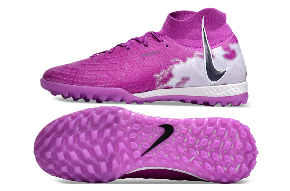 Phantom Luna Elite NU Men's Full Knit Waterproof TF Grass Stud Soccer Shoes with MD Sole - Fuchsia Dream/White/Black