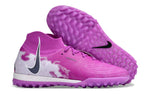 Phantom Luna Elite NU Men's Full Knit Waterproof TF Grass Stud Soccer Shoes with MD Sole - Fuchsia Dream/White/Black