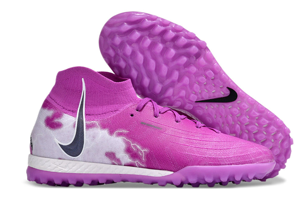 Phantom Luna Elite NU Men's Full Knit Waterproof TF Grass Stud Soccer Shoes with MD Sole - Fuchsia Dream/White/Black