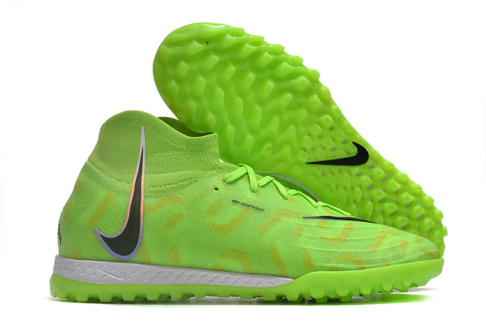 Phantom Luna Elite NU Men's Full Knit Waterproof TF Grass Stud Soccer Shoes with MD Sole - Green/Black/White