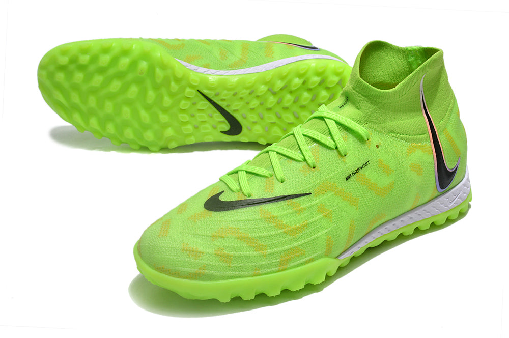 Phantom Luna Elite NU Men's Full Knit Waterproof TF Grass Stud Soccer Shoes with MD Sole - Green/Black/White