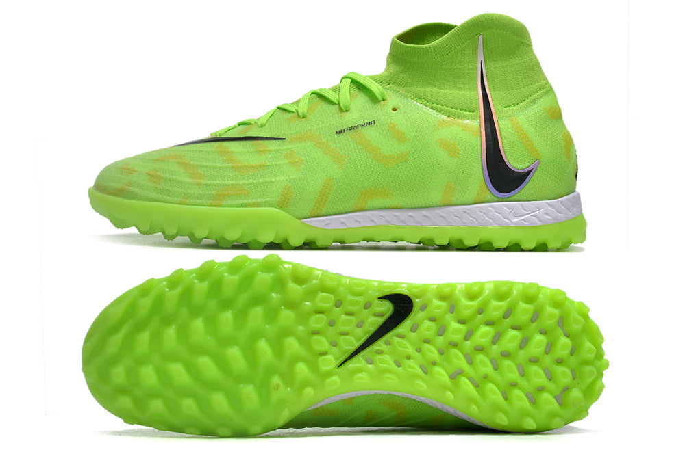 Phantom Luna Elite NU Men's Full Knit Waterproof TF Grass Stud Soccer Shoes with MD Sole - Green/Black/White