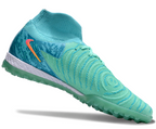 Phantom Luna Elite NU Men's Full Knit Waterproof TF Grass Stud Soccer Shoes with MD Sole - Green/Blue/Pink