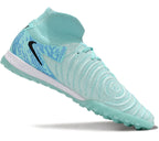 Phantom Luna Elite NU Men's Full Knit Waterproof TF Grass Stud Soccer Shoes with MD Sole - Green/Blue/Silver/Black