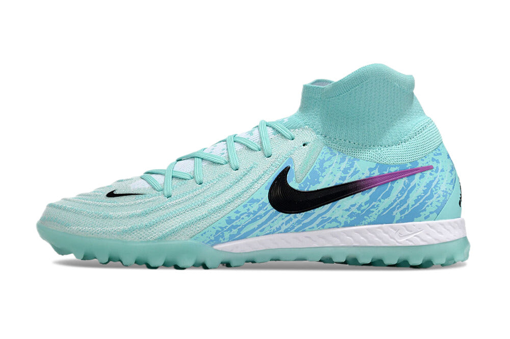 Phantom Luna Elite NU Men's Full Knit Waterproof TF Grass Stud Soccer Shoes with MD Sole - Green/Blue/Silver/Black