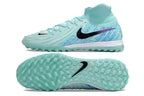 Phantom Luna Elite NU Men's Full Knit Waterproof TF Grass Stud Soccer Shoes with MD Sole - Green/Blue/Silver/Black