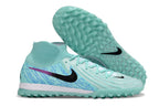 Phantom Luna Elite NU Men's Full Knit Waterproof TF Grass Stud Soccer Shoes with MD Sole - Green/Blue/Silver/Black