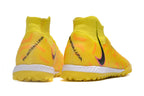Phantom Luna Elite NU Men's Full Knit Waterproof TF Grass Stud Soccer Shoes with MD Sole - Neon Yellow/Orange//Black/White