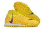 Phantom Luna Elite NU Men's Full Knit Waterproof TF Grass Stud Soccer Shoes with MD Sole - Neon Yellow/Orange//Black/White