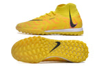 Phantom Luna Elite NU Men's Full Knit Waterproof TF Grass Stud Soccer Shoes with MD Sole - Neon Yellow/Orange//Black/White