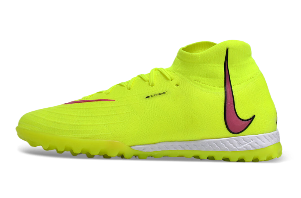 Phantom Luna Elite NU Men's Full Knit Waterproof TF Grass Stud Soccer Shoes with MD Sole - Neon Yellow/Red//Black/White