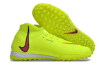 Phantom Luna Elite NU Men's Full Knit Waterproof TF Grass Stud Soccer Shoes with MD Sole - Neon Yellow/Red//Black/White