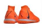 Phantom Luna Elite NU Men's Full Knit Waterproof TF Grass Stud Soccer Shoes with MD Sole - Orange/Black/White