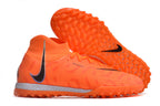 Phantom Luna Elite NU Men's Full Knit Waterproof TF Grass Stud Soccer Shoes with MD Sole - Orange/Black/White