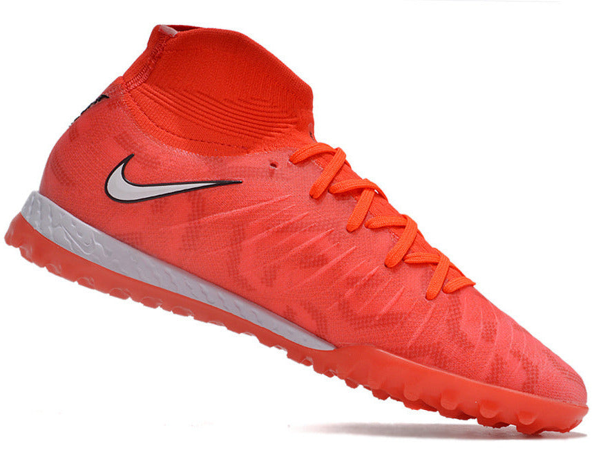 Phantom Luna Elite NU Men's Full Knit Waterproof TF Grass Stud Soccer Shoes with MD Sole - Orange/White/Black
