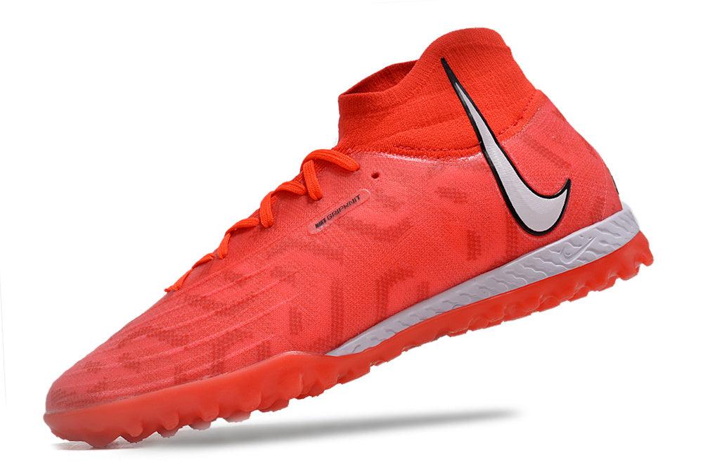 Phantom Luna Elite NU Men's Full Knit Waterproof TF Grass Stud Soccer Shoes with MD Sole - Orange/White/Black