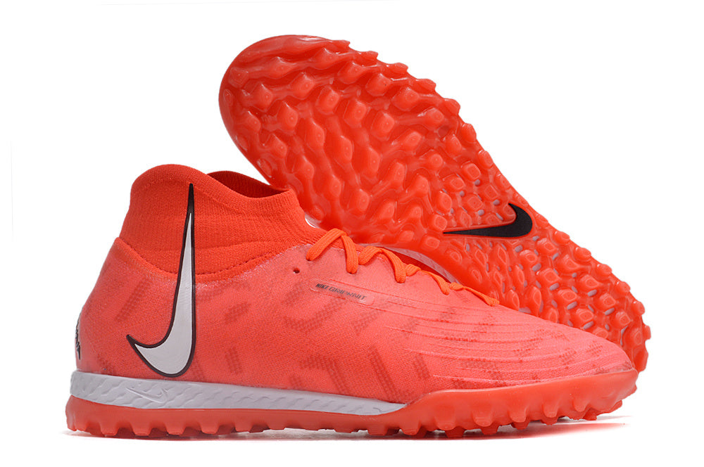 Phantom Luna Elite NU Men's Full Knit Waterproof TF Grass Stud Soccer Shoes with MD Sole - Orange/White/Black