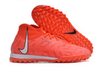 Phantom Luna Elite NU Men's Full Knit Waterproof TF Grass Stud Soccer Shoes with MD Sole - Orange/White/Black