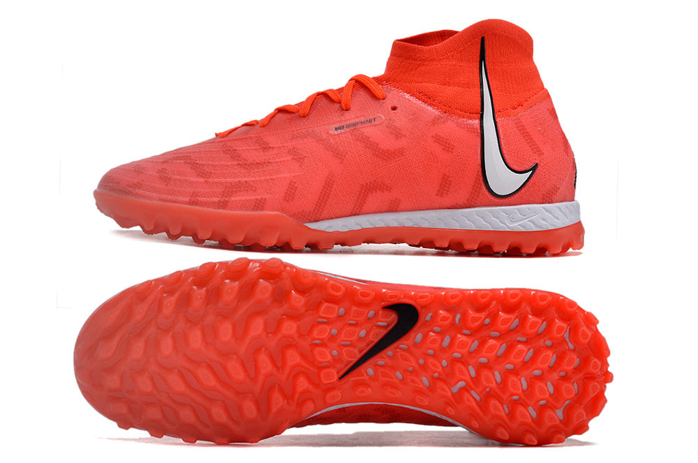 Phantom Luna Elite NU Men's Full Knit Waterproof TF Grass Stud Soccer Shoes with MD Sole - Orange/White/Black