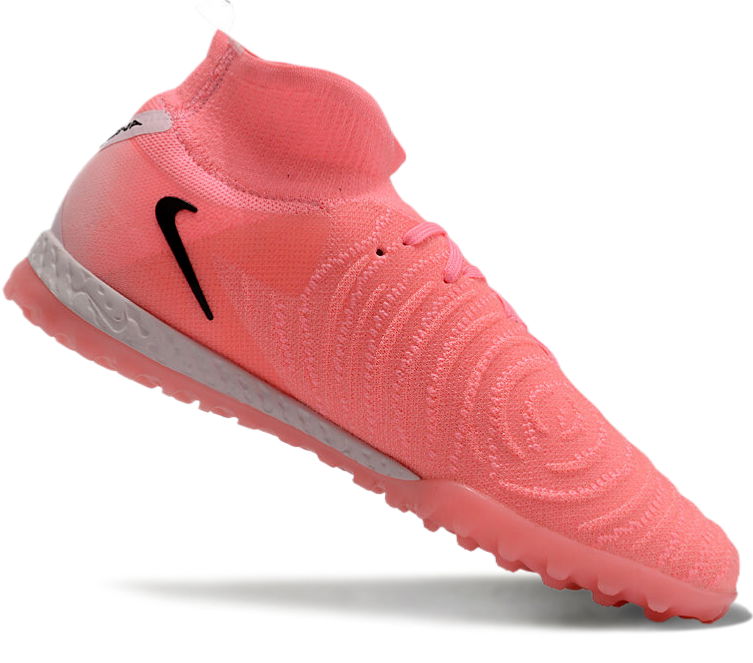 Phantom Luna Elite NU Men's Full Knit Waterproof TF Grass Stud Soccer Shoes with MD Sole - Pink/Black/White