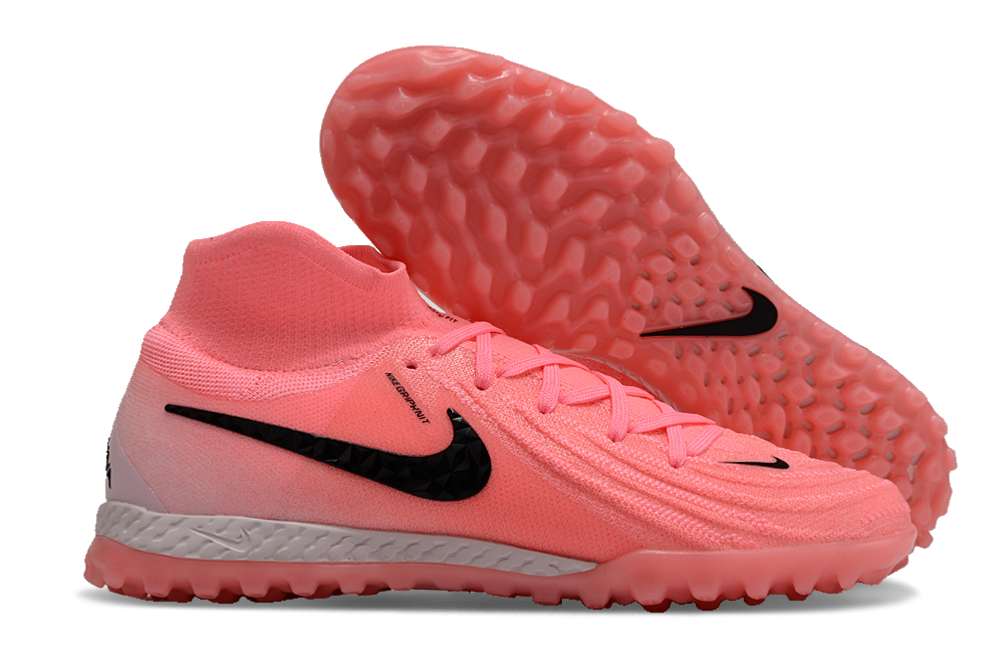Phantom Luna Elite NU Men's Full Knit Waterproof TF Grass Stud Soccer Shoes with MD Sole - Pink/Black/White