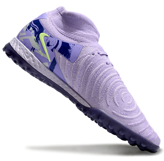 Phantom Luna Elite NU Men's Full Knit Waterproof TF Grass Stud Soccer Shoes with MD Sole - Purple Agate/Barely Volt