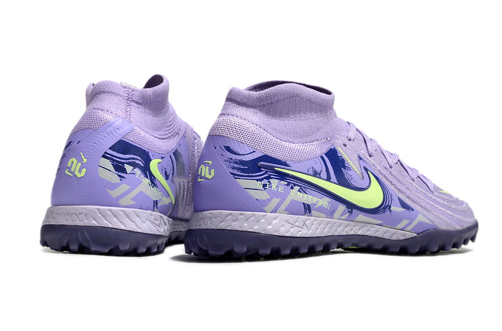 Phantom Luna Elite NU Men's Full Knit Waterproof TF Grass Stud Soccer Shoes with MD Sole - Purple Agate/Barely Volt