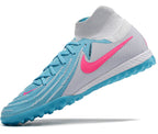 Phantom Luna Elite NU Men's Full Knit Waterproof TF Grass Stud Soccer Shoes with MD Sole - Sky Blue/White/Red