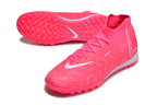 Phantom Luna Elite NU Men's Full Knit Waterproof TF Grass Stud Soccer Shoes with MD Sole - Trendy Pink/White