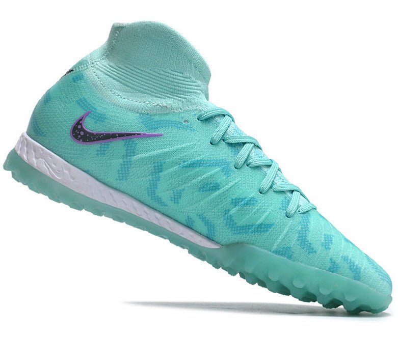 Phantom Luna Elite NU Men's Full Knit Waterproof TF Grass Stud Soccer Shoes with MD Sole - Turquoise/Blue/White/Black