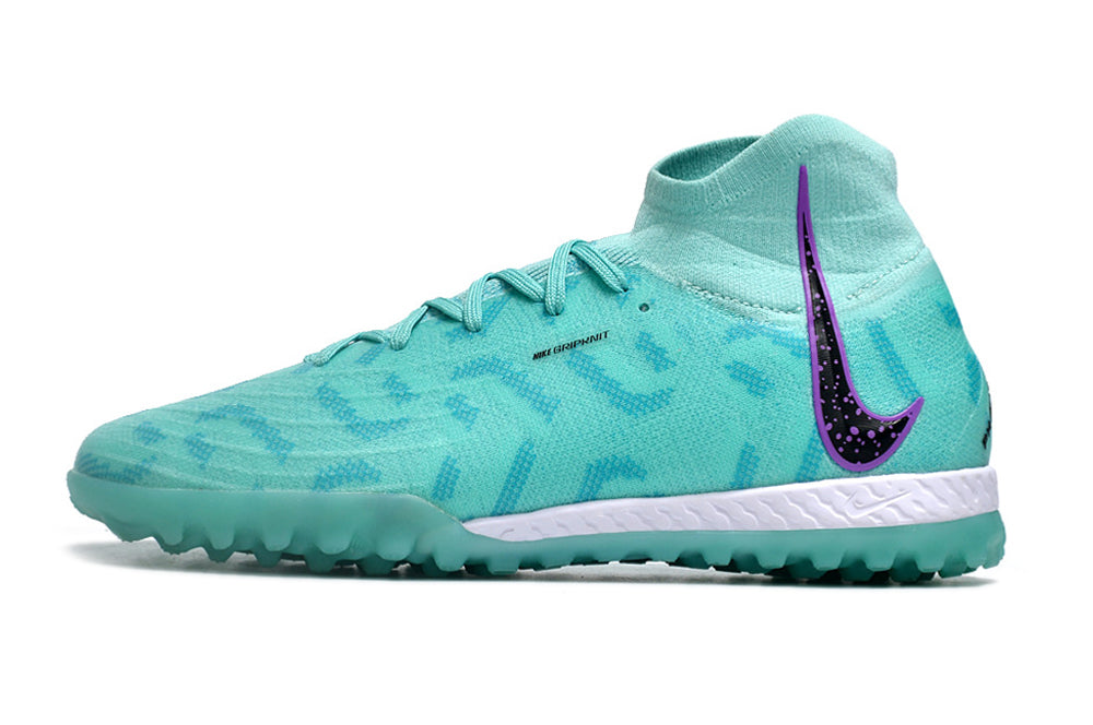 Phantom Luna Elite NU Men's Full Knit Waterproof TF Grass Stud Soccer Shoes with MD Sole - Turquoise/Blue/White/Black