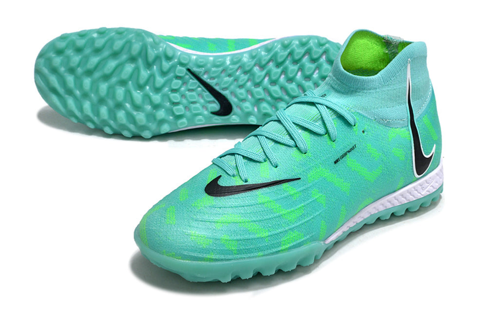 Phantom Luna Elite NU Men's Full Knit Waterproof TF Grass Stud Soccer Shoes with MD Sole - Turquoise/Green/White/Black