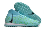 Phantom Luna Elite NU Men's Full Knit Waterproof TF Grass Stud Soccer Shoes with MD Sole - Turquoise/Green/White/Black