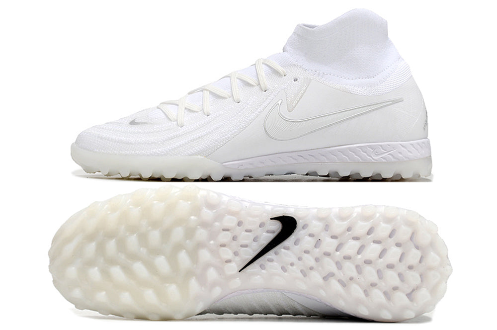 Phantom Luna Elite NU Men's Full Knit Waterproof TF Grass Stud Soccer Shoes with MD Sole - White