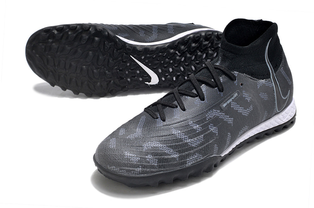 Phantom Luna Elite NU Men's Full Knit Waterproof TF Grass Stud Soccer Shoes with MD Sole - White/Black