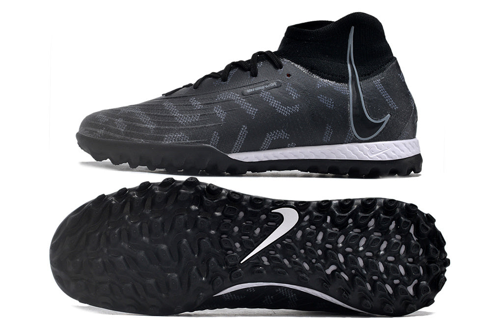 Phantom Luna Elite NU Men's Full Knit Waterproof TF Grass Stud Soccer Shoes with MD Sole - White/Black
