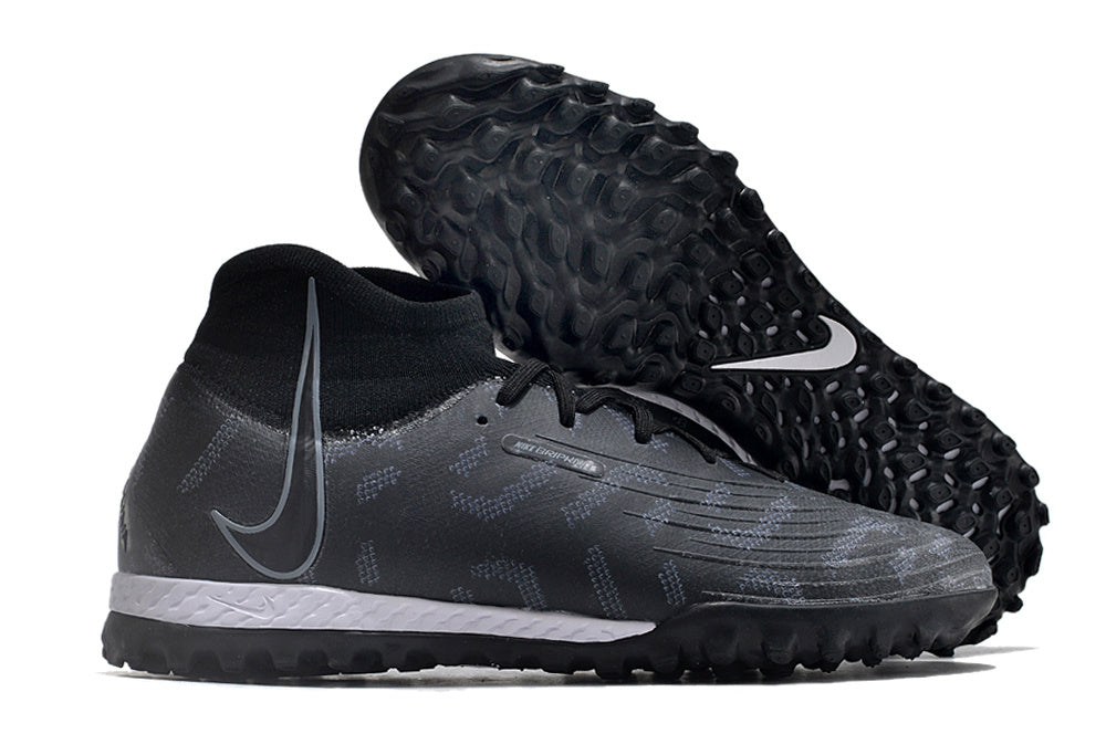 Phantom Luna Elite NU Men's Full Knit Waterproof TF Grass Stud Soccer Shoes with MD Sole - White/Black