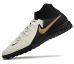 Phantom Luna Elite NU Men's Full Knit Waterproof TF Grass Stud Soccer Shoes with MD Sole - White/Black/Gold