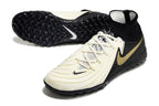 Phantom Luna Elite NU Men's Full Knit Waterproof TF Grass Stud Soccer Shoes with MD Sole - White/Black/Gold