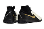 Phantom Luna Elite NU Men's Full Knit Waterproof TF Grass Stud Soccer Shoes with MD Sole - White/Black/Gold