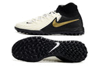 Phantom Luna Elite NU Men's Full Knit Waterproof TF Grass Stud Soccer Shoes with MD Sole - White/Black/Gold