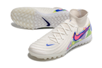 Phantom Luna Elite NU Men's Full Knit Waterproof TF Grass Stud Soccer Shoes with MD Sole - White/Blue/Red/Yellow