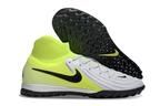 Phantom Luna Elite NU Men's Full Knit Waterproof TF Grass Stud Soccer Shoes with MD Sole - White/Neon Yellow/Black
