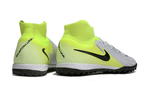 Phantom Luna Elite NU Men's Full Knit Waterproof TF Grass Stud Soccer Shoes with MD Sole - White/Neon Yellow/Black
