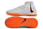 Phantom Luna Elite NU Men's Full Knit Waterproof TF Grass Stud Soccer Shoes with MD Sole - White/Orange/Black