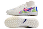 Phantom Luna Elite NU Men's Full Knit Waterproof TF Grass Stud Soccer Shoes with MD Sole - White/Red/Yellow/Blue