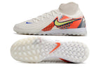 Phantom Luna Elite NU Men's Full Knit Waterproof TF Grass Stud Soccer Shoes with MD Sole - White/Yellow/Orange/Blue