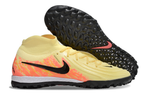 Phantom Luna Elite NU Men's Full Knit Waterproof TF Grass Stud Soccer Shoes with MD Sole - Yellow/Orange/Black/White
